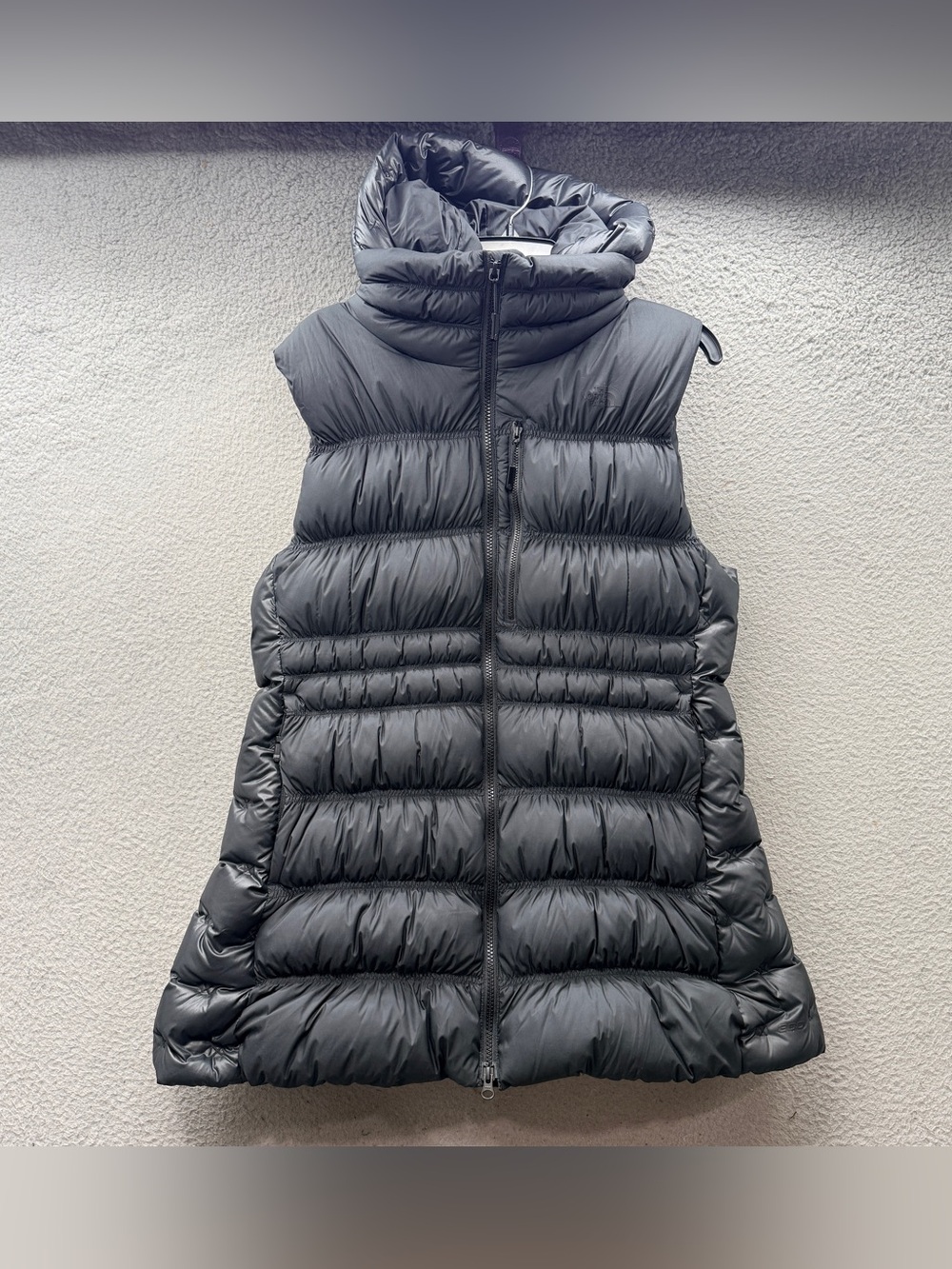 The North Face Cryos Down Full Zip Hooded Puffer Vest 800 Black Women's Size XL
